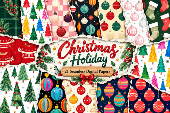 Christmas Holiday Seamless Pattern