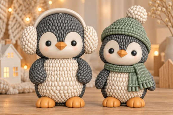 Cute Penguin Christmas Ornament STL Set – 3D Printable Holiday Decor - Image 15