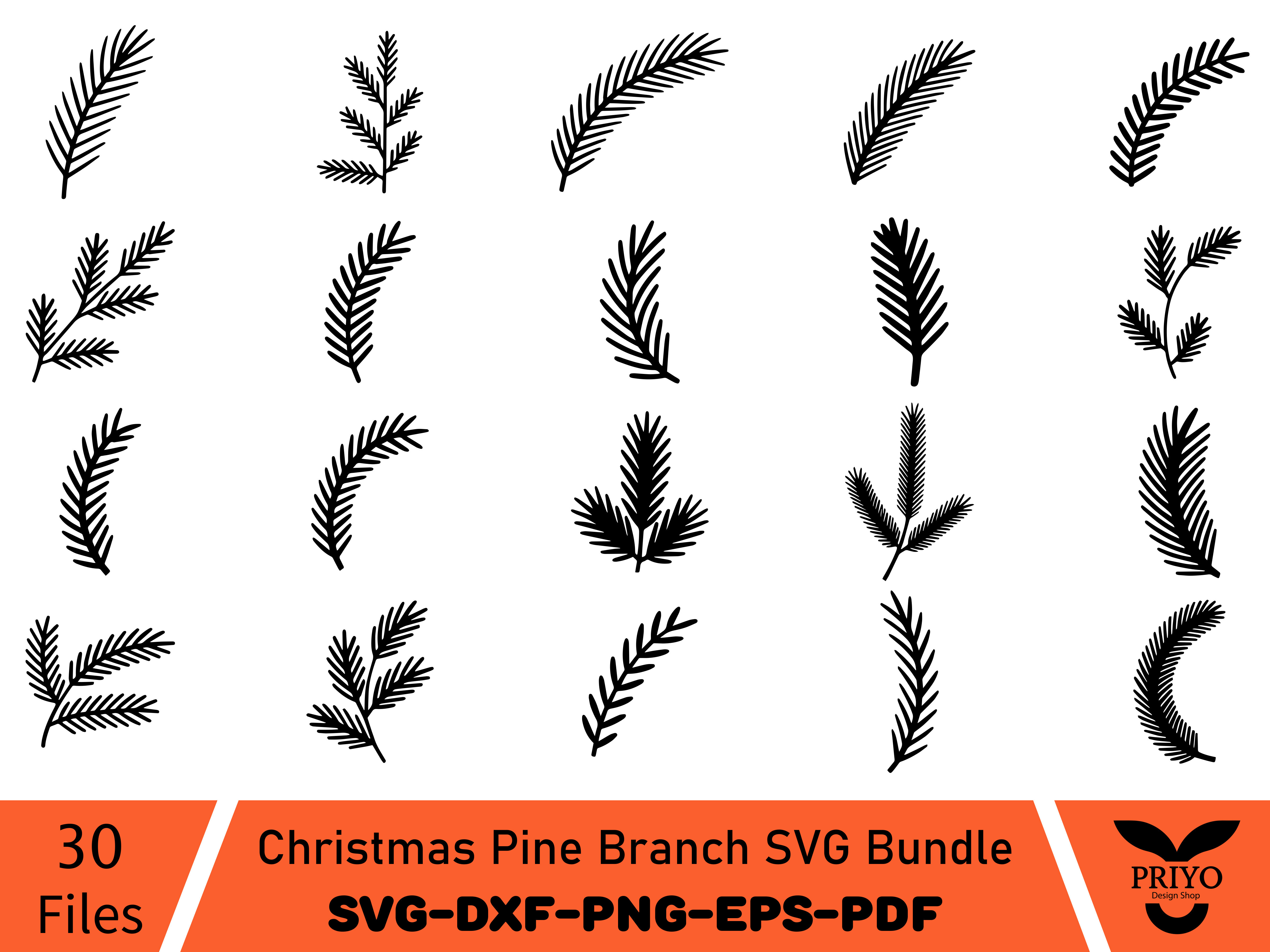 Christmas Pine Branch SVG Bundle
