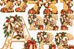 Creative Lettering Printable Christmas Reindeer Alphabet PNG Clipart Graphic by SvgCuttingShop ...