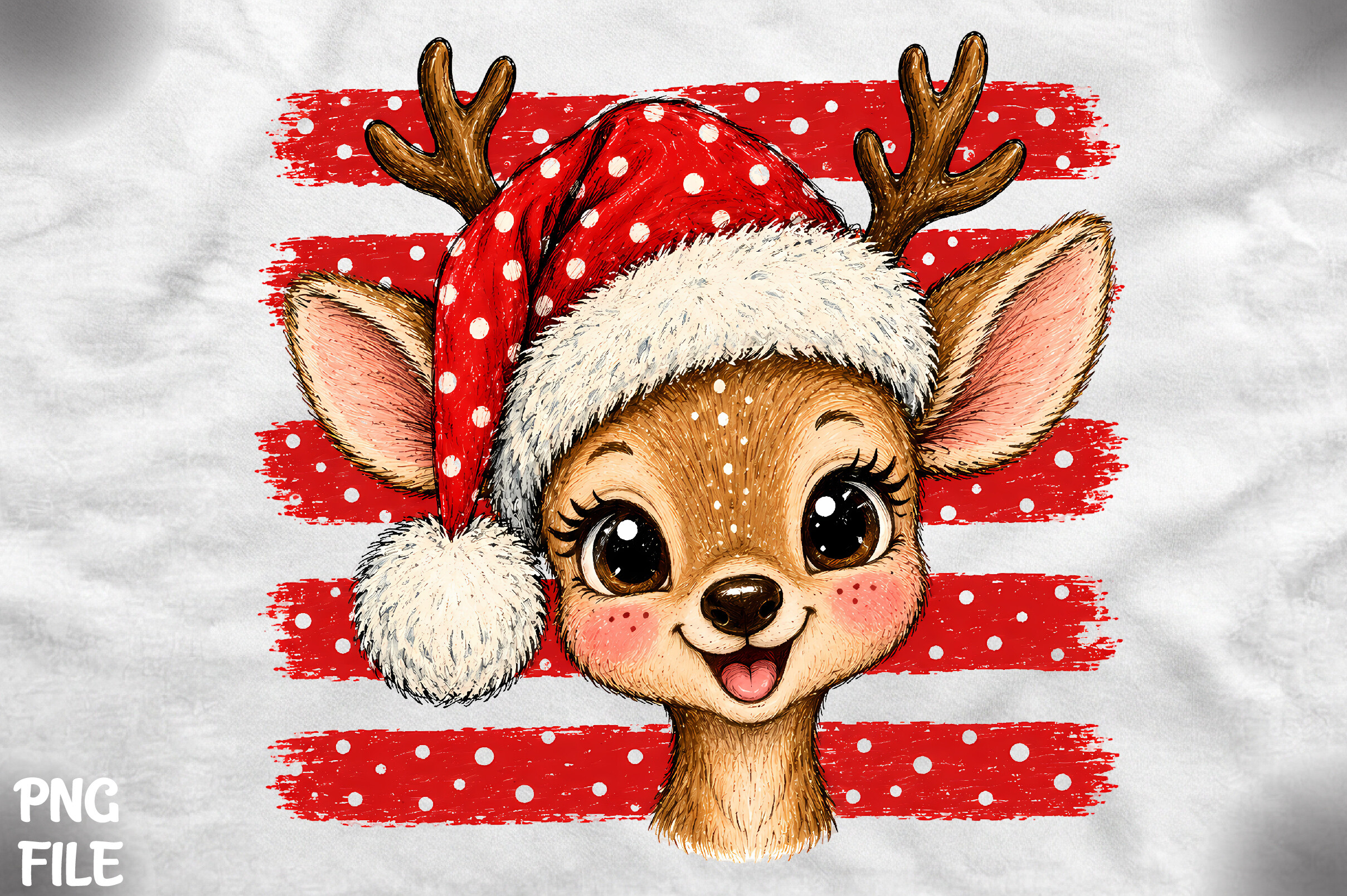 Christmas Reindeer Stripe Clipart PNG