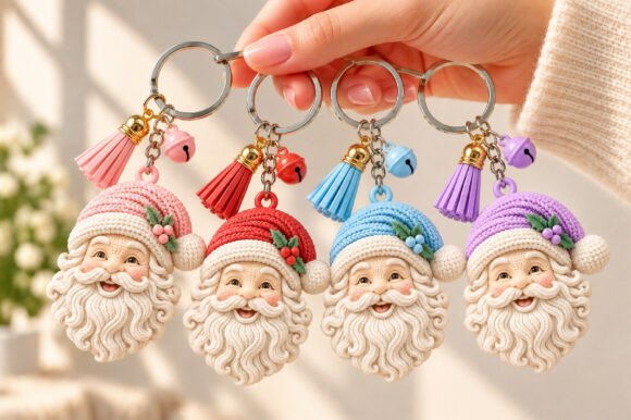 Christmas Santa Claus Keychain 3D STL – Festive Printable Holiday Model - Image 2