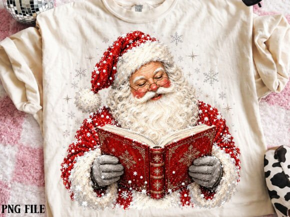 Christmas Santa Reading Book PNG