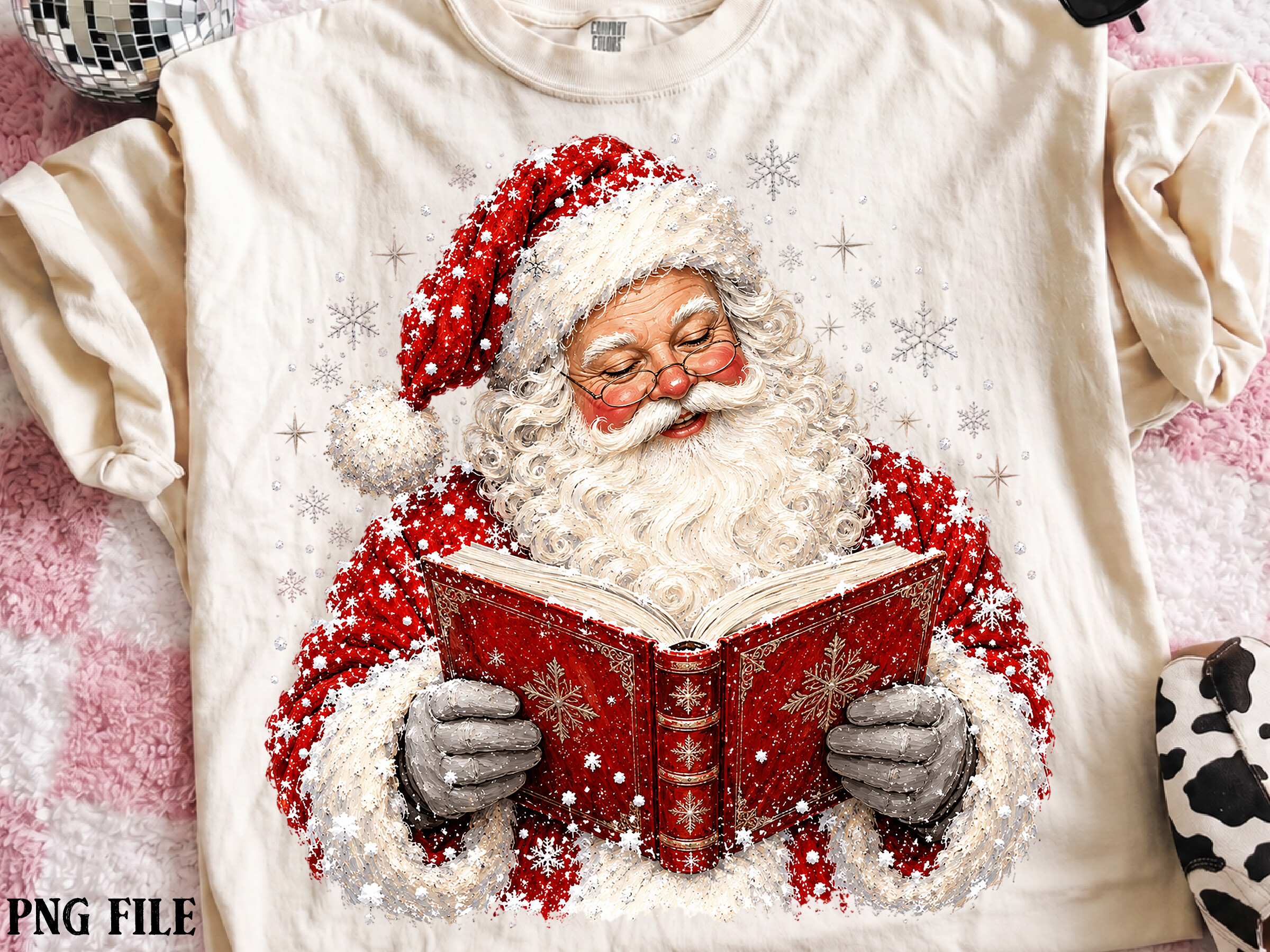 Christmas Santa Reading Book PNG