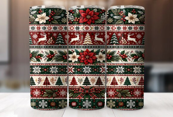 Christmas Sweater Pattern Tumbler Wrap