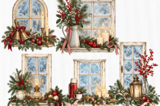 Christmas Window PNG Clipart Bundle Graphic by SvgCuttingShop ...