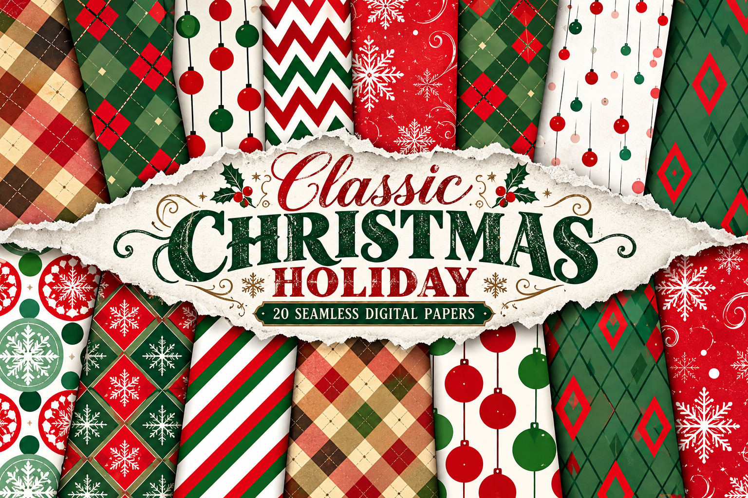 Classic Christmas Holiday Seamless