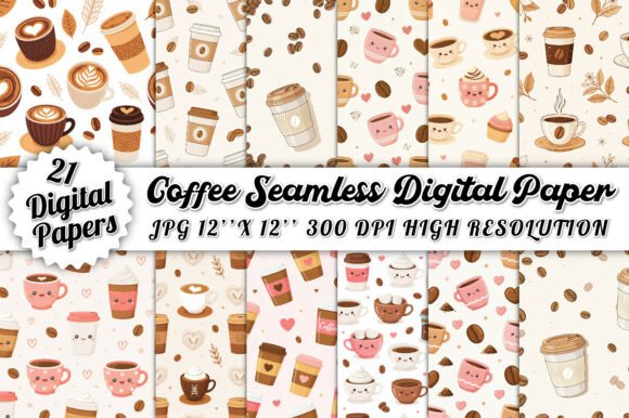 Coffee Seamless Digital Paper Bundle