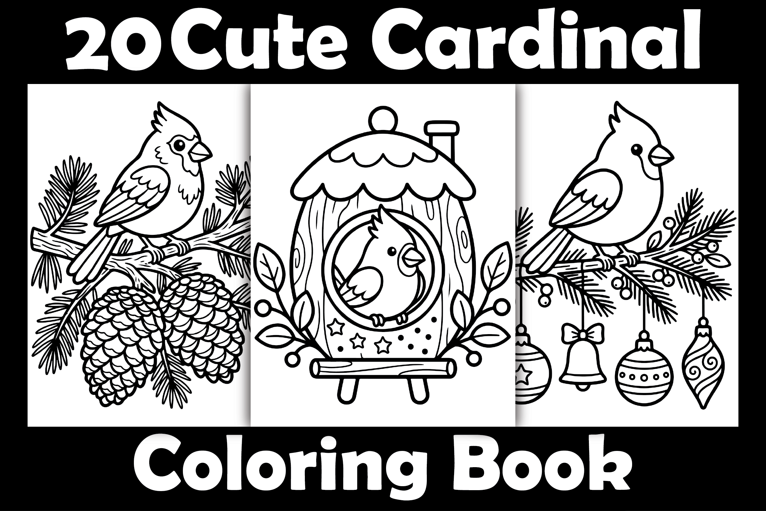 Cute Cardinal Coloring Book