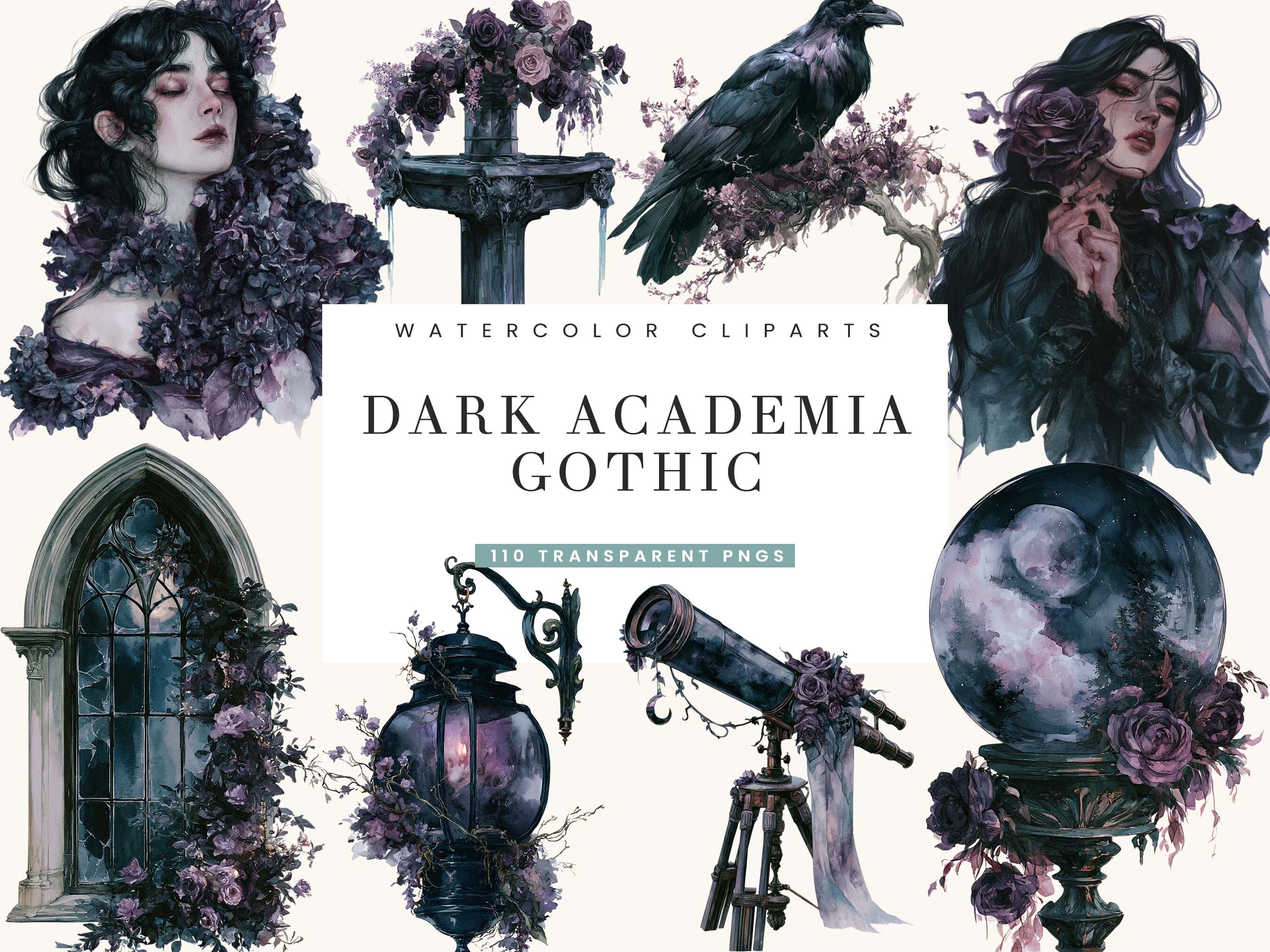Dark Academia Gothic Romance Clipart