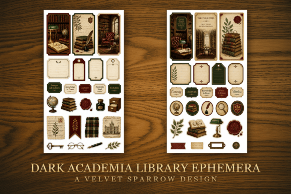 Dark Academia Library Ephemera