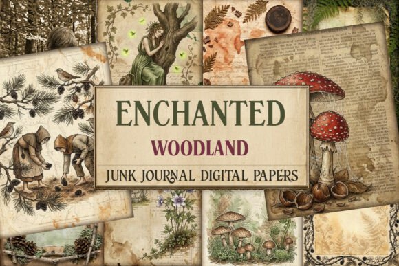Enchanted Woodland Junk Journal Pages