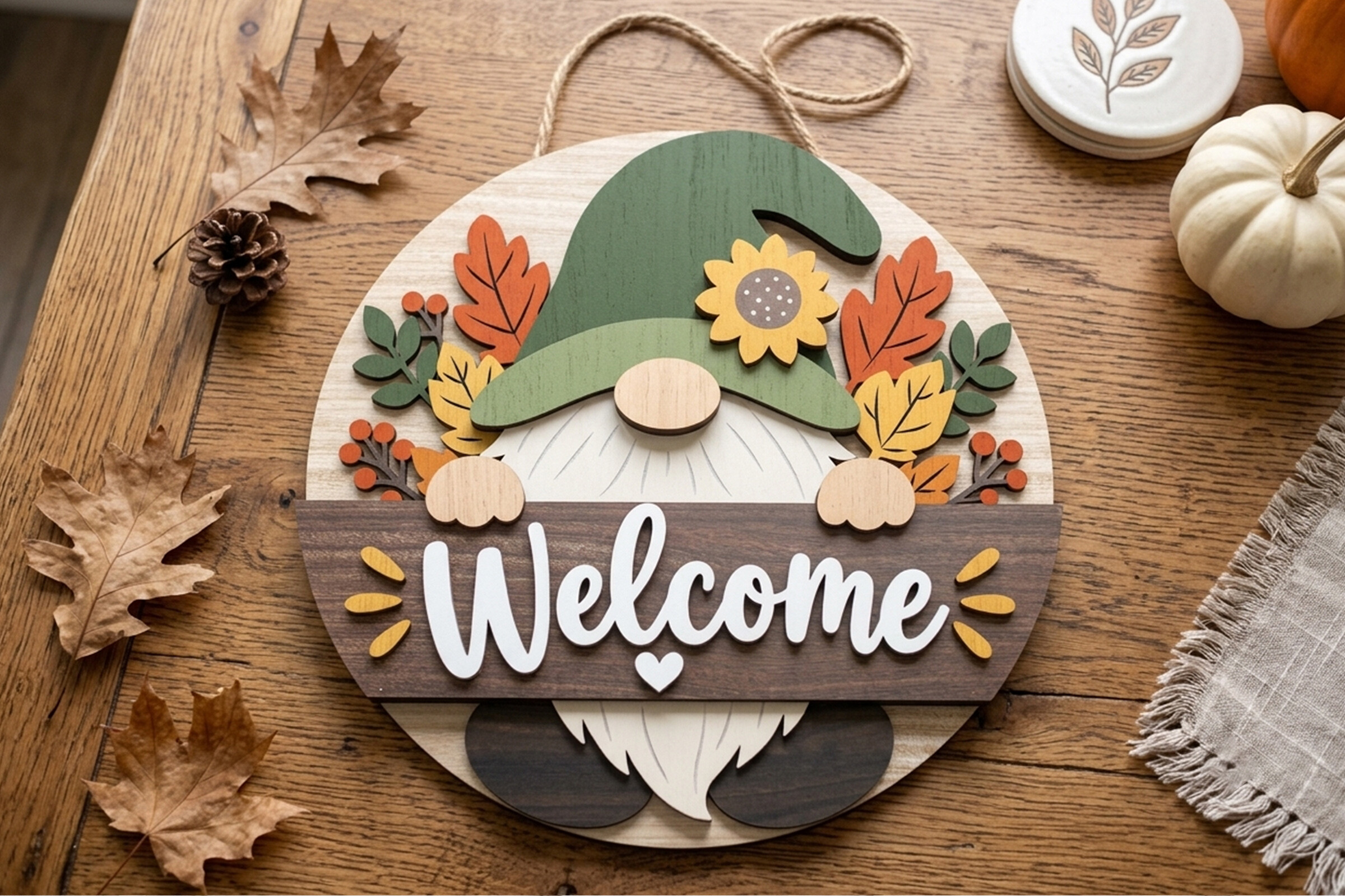 Fall Gnome Welcome Sign SVG
