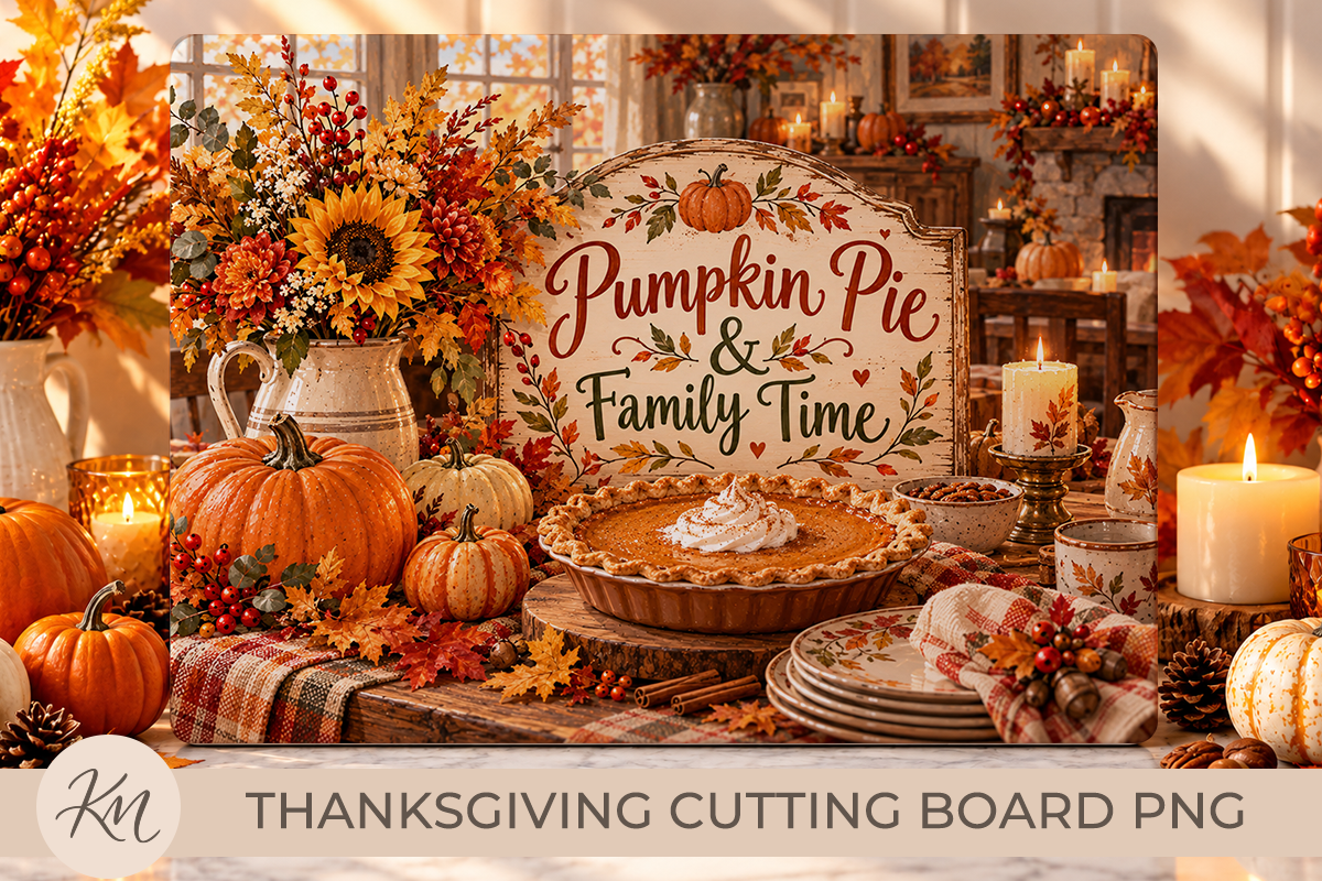 Fall Thanksgiving Cutting Board Png