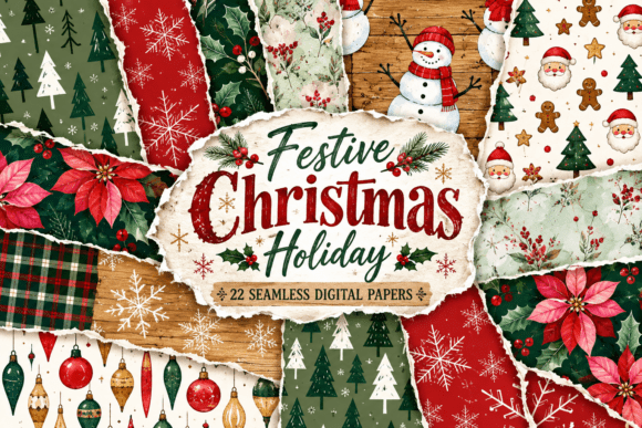 Festive Christmas Holiday Seamless Patte