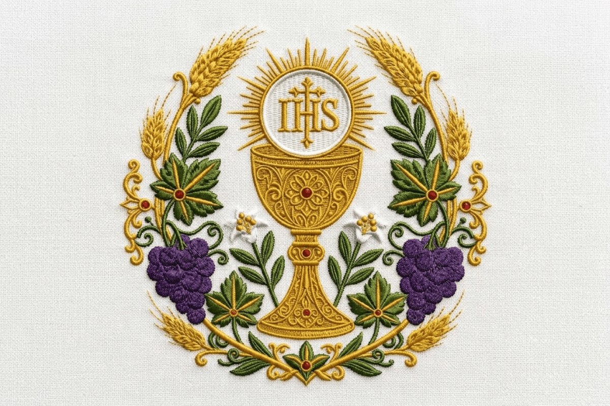 First Holy Communion Embroidery Design