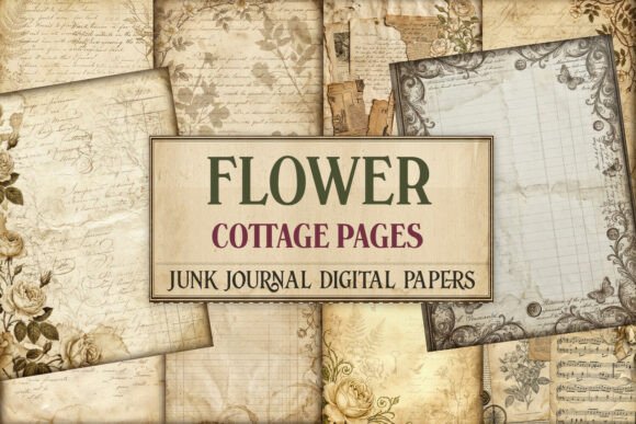 Flower Cottage Junk Journal Pages