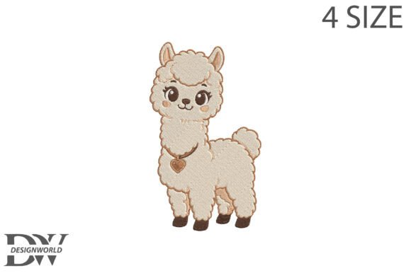 Fluffy Alpaca Embroidery Design