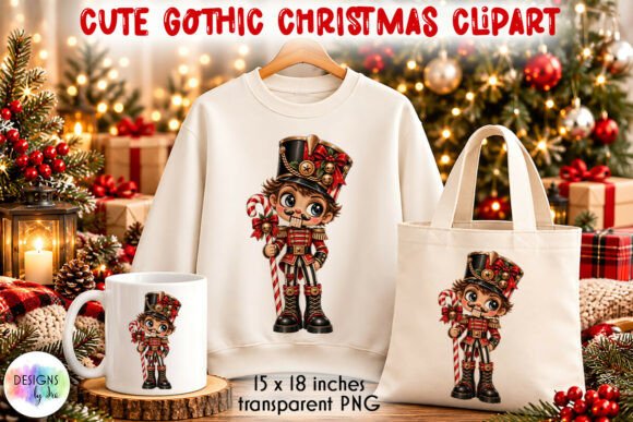 Gothic Christmas Nutcracker Boy PNG