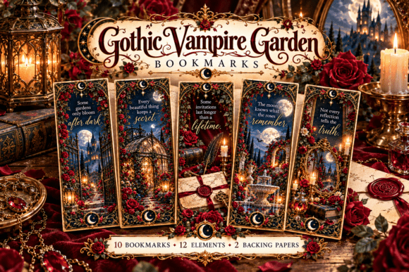 Gothic Vampire Garden Bookmarks