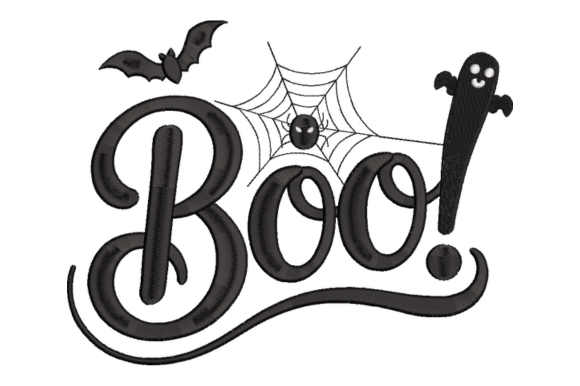 Halloween Boo Embroidery Design