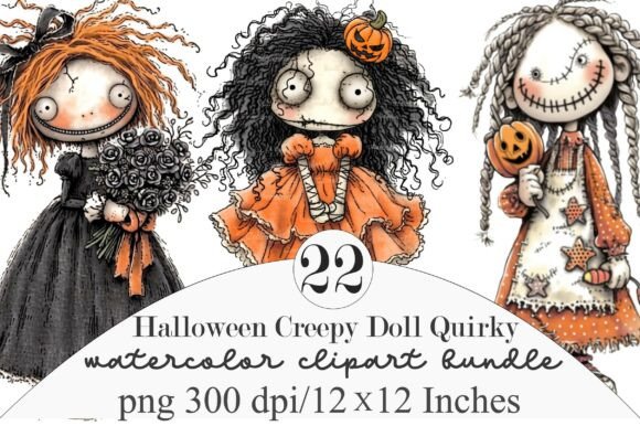 Halloween Creepy Doll Quirky Clipart