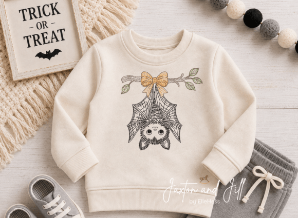 Hanging Bat Halloween Sketch Design