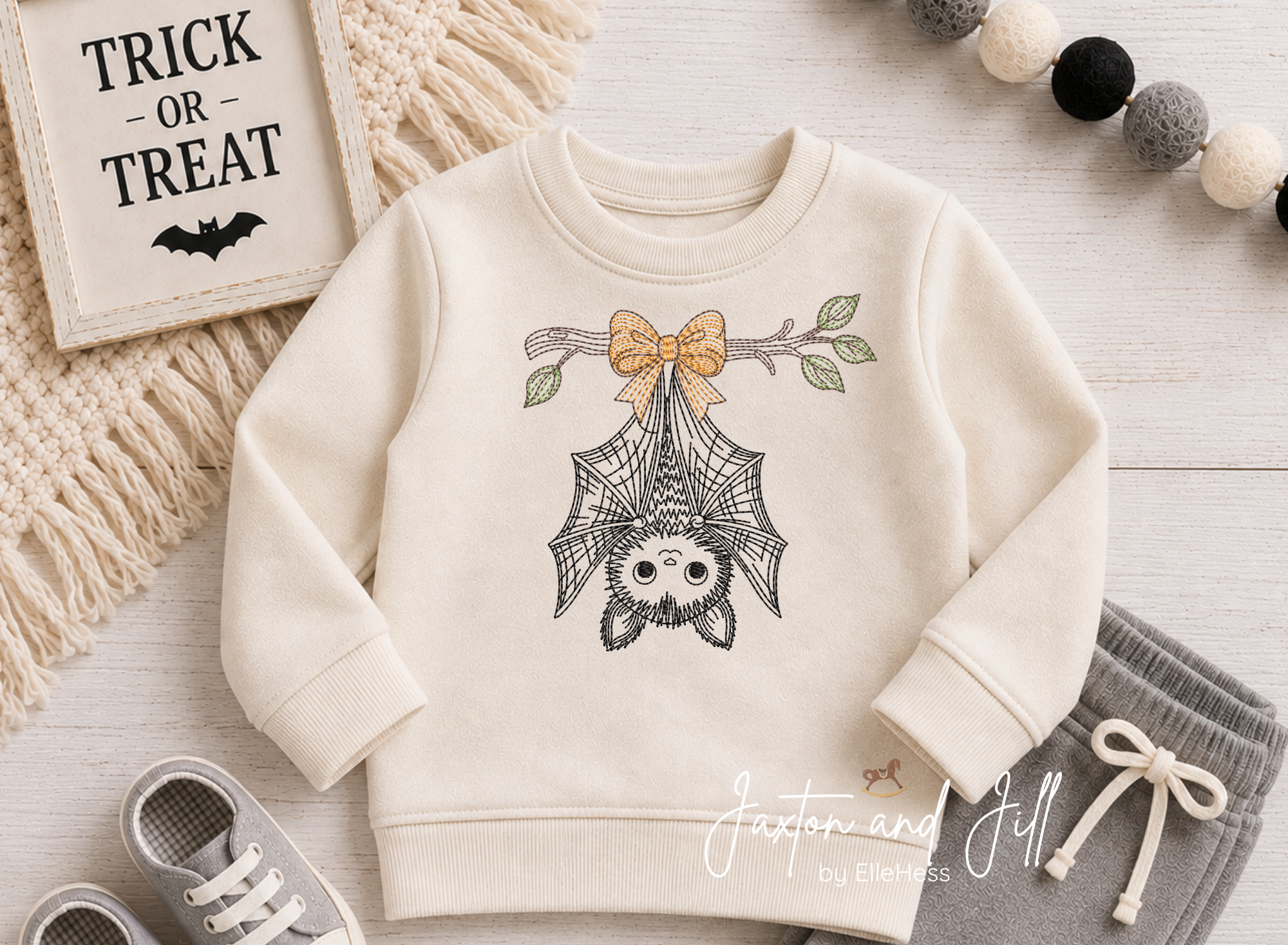 Hanging Bat Halloween Sketch Design