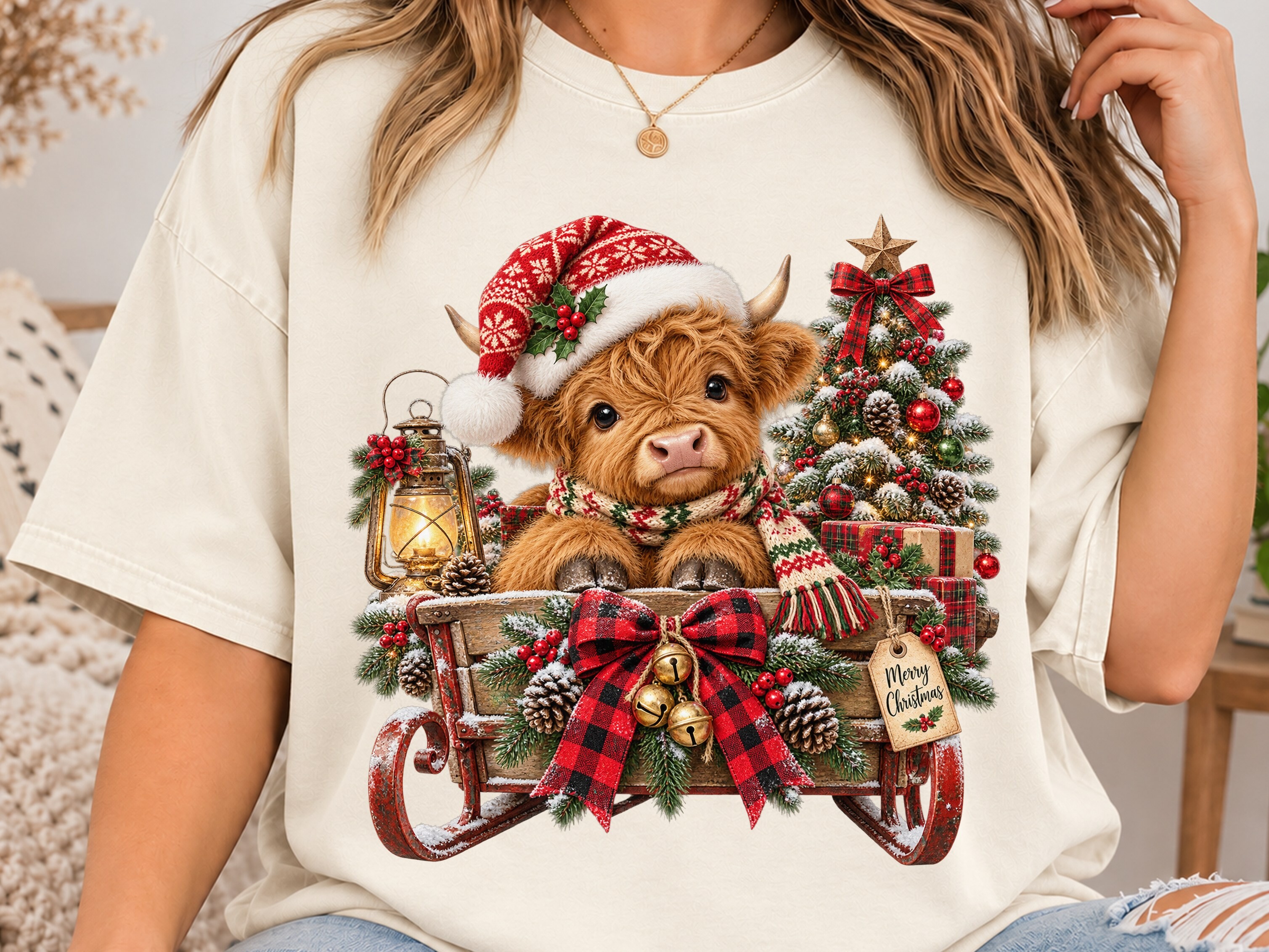25 Lettering Graphics Calligraphy Highland Cow Christmas PNG Shirt Design Graphic by PixelQuill ...