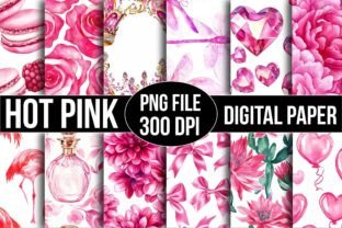 Product Design Digital Graphics Hot Pink Digital Paper Graphic by Masterking420 · Creative Fabrica