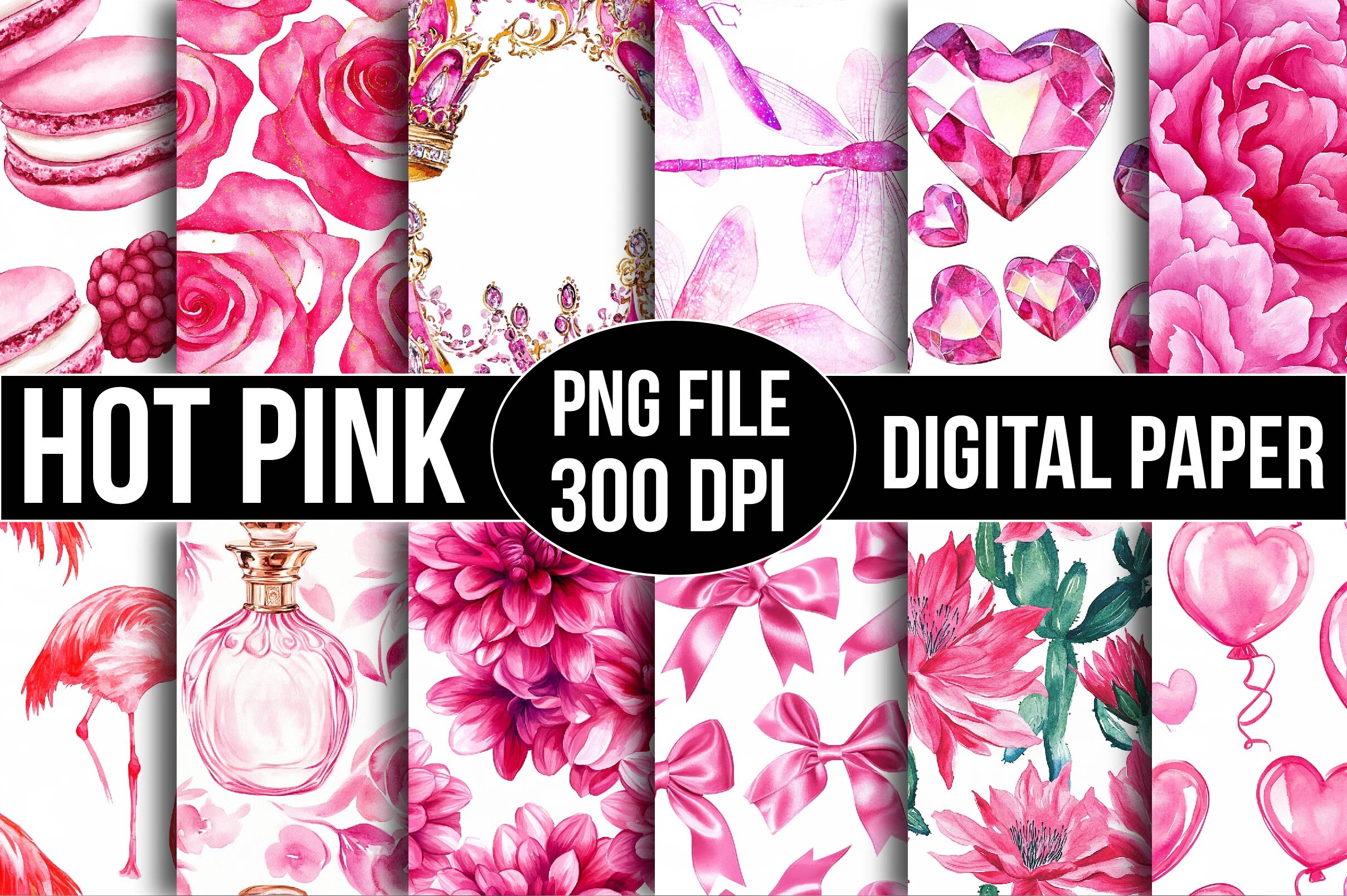 25 Lettering Graphics Calligraphy Hot Pink Digital Paper Graphic by Masterking420 · Creative Fabrica