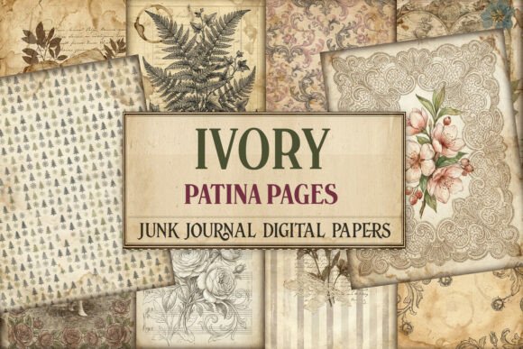 Ivory Patina Junk Journal Pages
