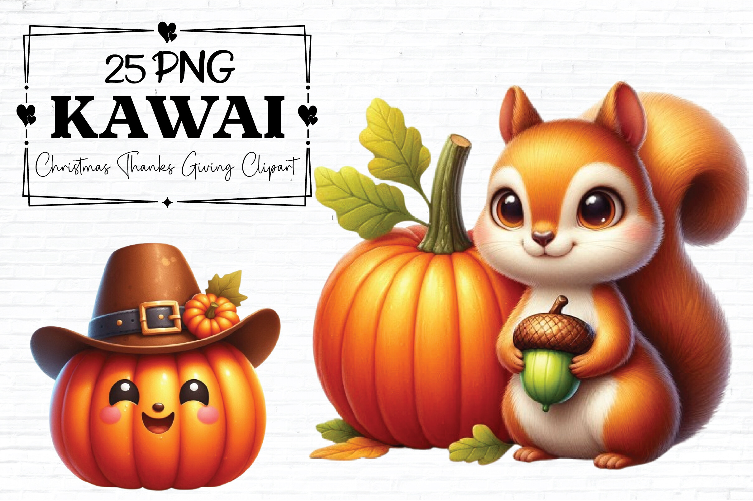 25 Lettering Graphics Calligraphy Kawaii Christmas Thanksgiving Clipart Graphic by Clipart Mart ...