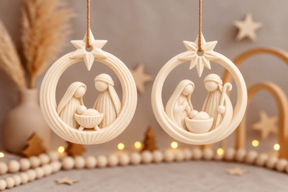 Knitted Nativity Ornament STL – 3D Print Christmas Holy Family Decor - Image 2