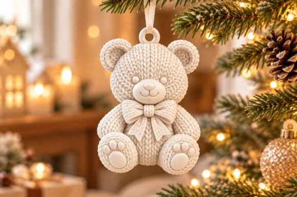 Knitted Teddy Bear Keychain 3D STL – 4 Cute Crochet-Style Models for FDM Printing - Image 2