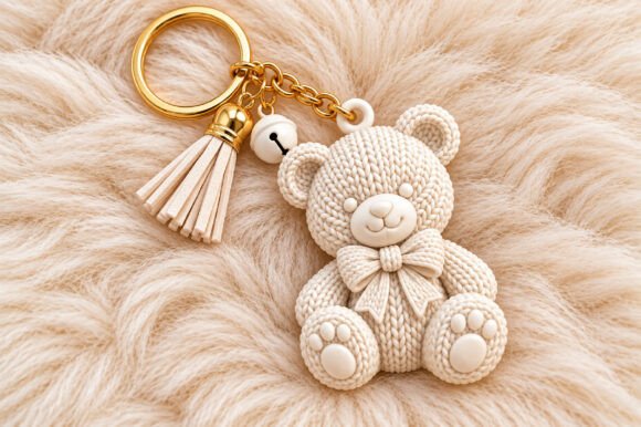 Knitted Teddy Bear Keychain 3D STL – 4 Cute Crochet-Style Models for FDM Printing - Image 4