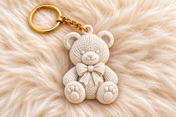 Knitted Teddy Bear Keychain 3D STL – 4 Cute Crochet-Style Models for FDM Printing - Image 5