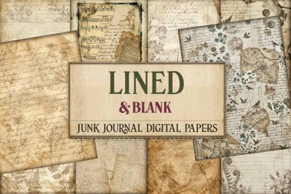 Lined Blank Junk Journal Pages