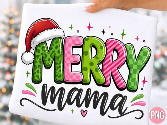 Merry Mama Xmas Christmas PNG T-Shirt