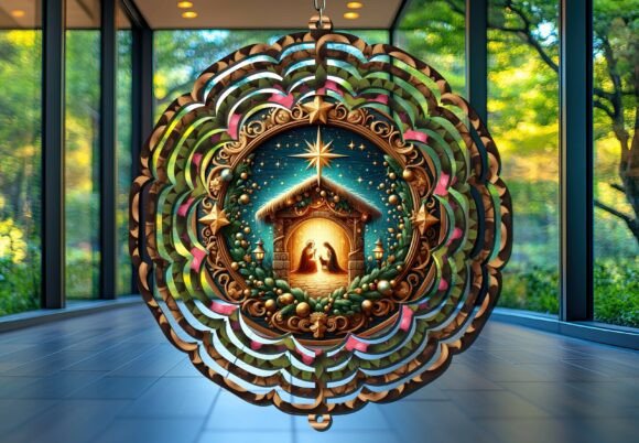 Nativity Star Christmas Wind Spinner