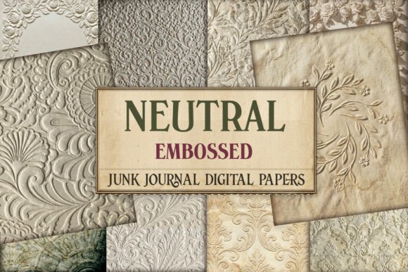 Neutral Embossed Texture Junk Journal