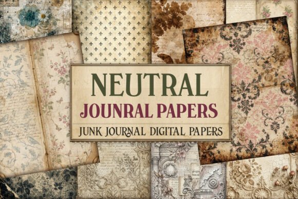 Neutral Journal Junk Journal Pages