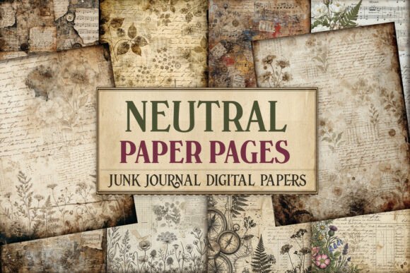 Neutral Paper Journal Junk Journal Pages