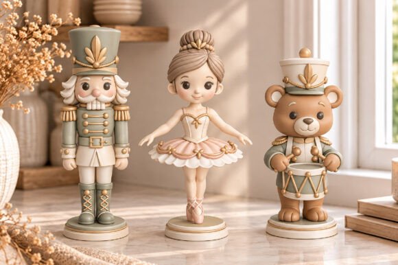 Nutcracker Ballerina Teddy Bear 3D STL – Christmas 3D Print Figurine - Image 3