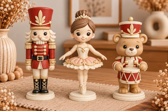 Nutcracker Ballerina Teddy Bear 3D STL – Christmas 3D Print Figurine - Image 4