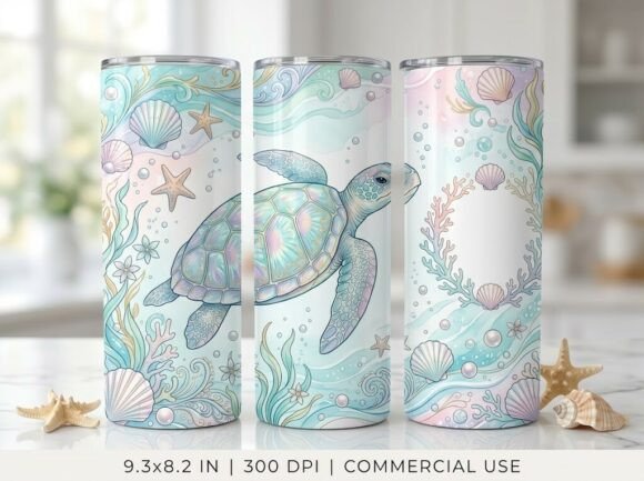 Ocean Turtle Cute Animal Tumbler Design
