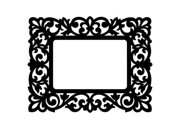 Ornate Black Frame with Floral Details