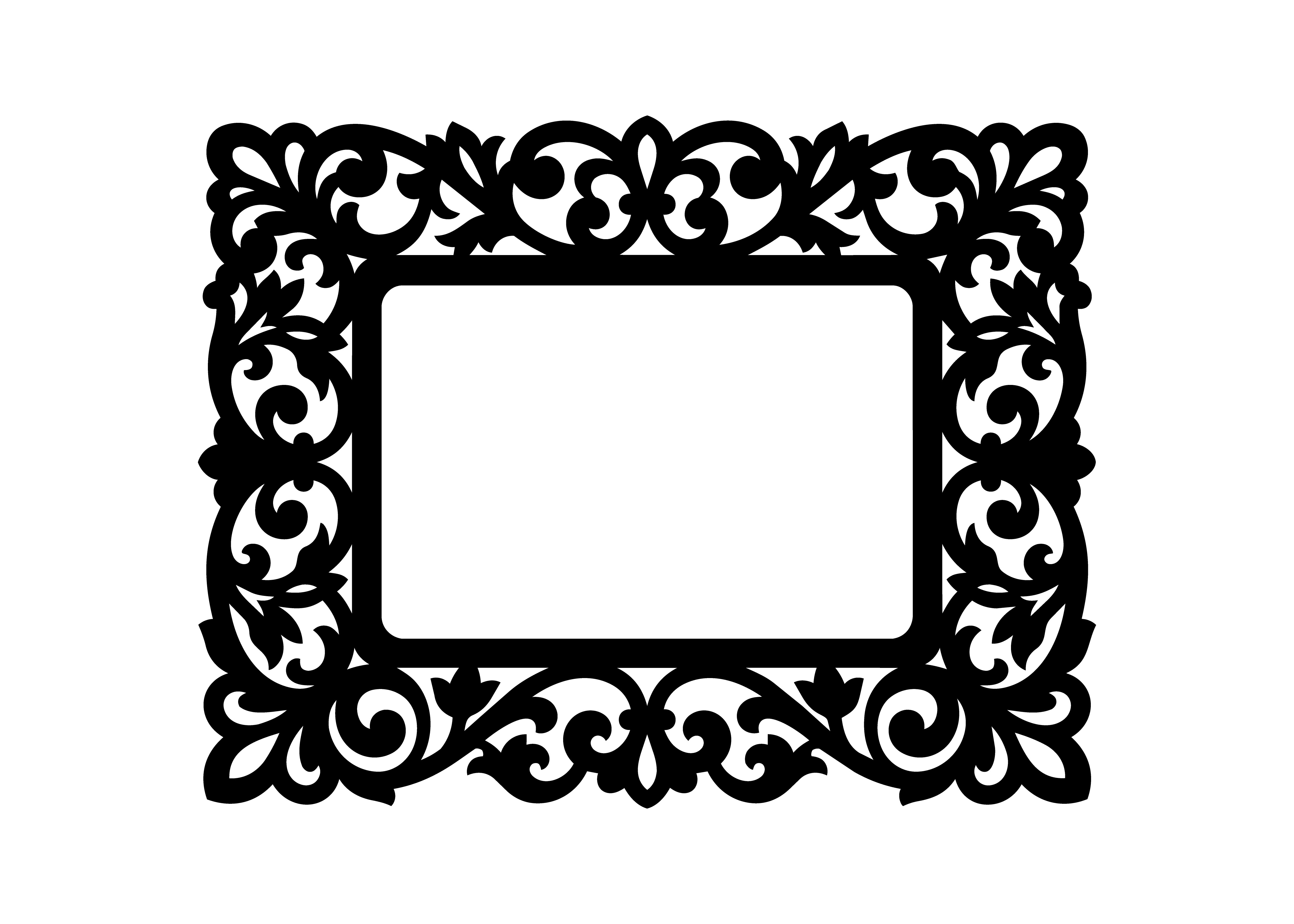 Ornate Black Frame with Floral Details