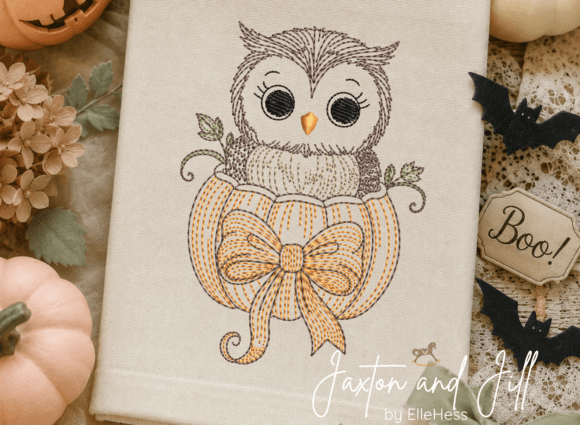 Owl Sketch Embroidery Design