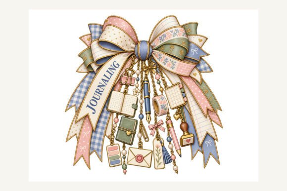 Pastel Journaling Charm Bow PNG